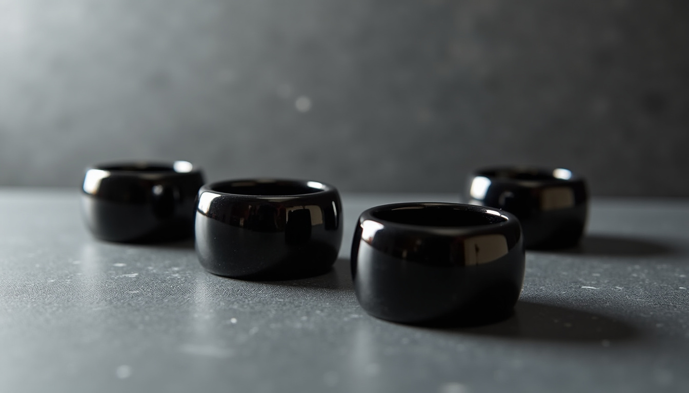 Comparaison visuelle de bagues en céramique noire de différentes marques