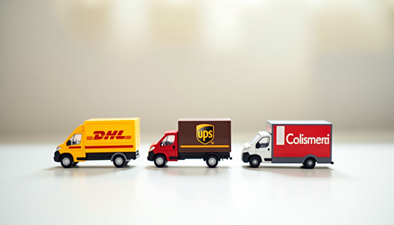 Tableau comparatif des transporteurs utilisés par Footdistrict: DHL, UPS, Colissimo