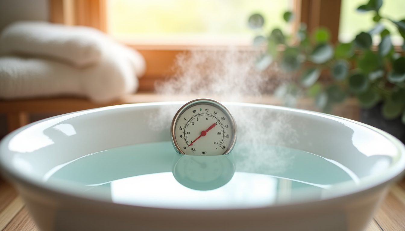 Thermomètre dans une bassine d