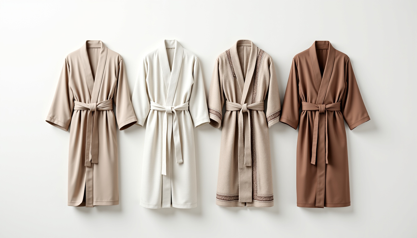 Comparaison visuelle des différents types de robes pour homme: robe de chambre, kimono, kaftan et tunique stylée