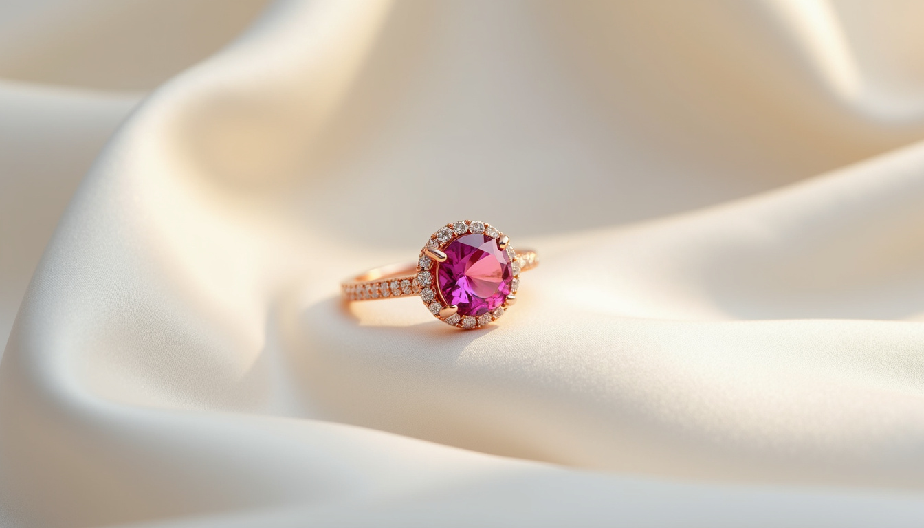 Bague en or rose sertie d