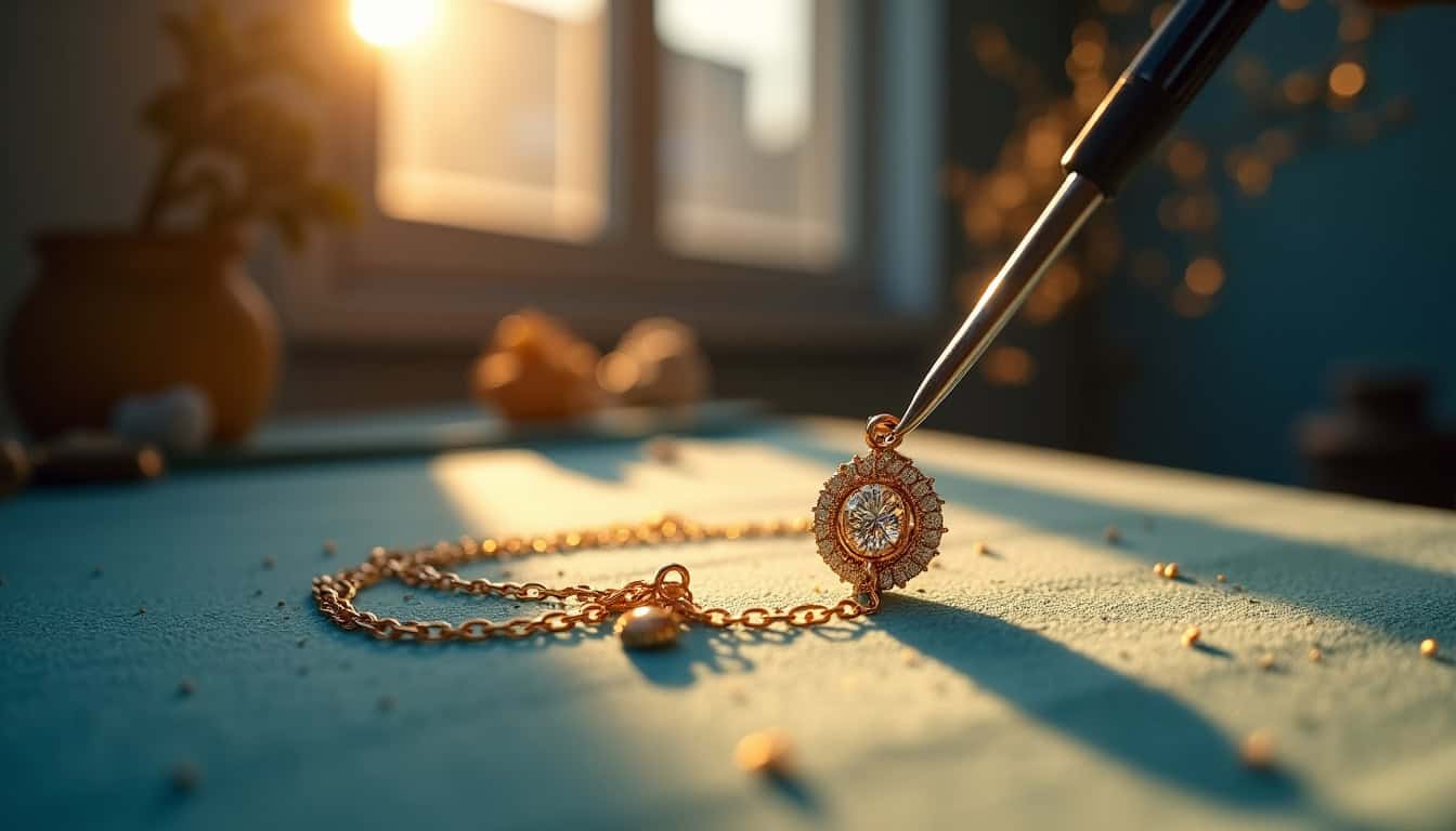Collier Nudo Pomellato dans un atelier de joaillerie à Milan, évoquant l
