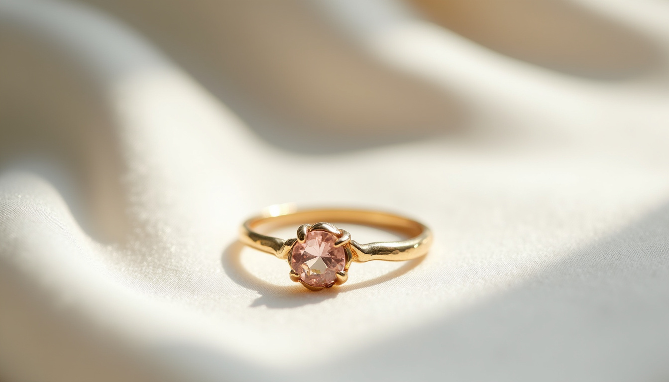 Présentation de bagues de fiançailles et d’alliances Myrtille Beck, avec pierres atypiques et lignes fluides