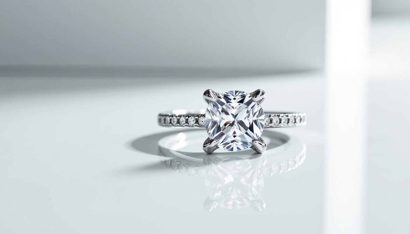 Vue détaillée du design technique de la bague Ice Cube de Chopard, mettant en évidence la structure cubique et le sertissage des diamants