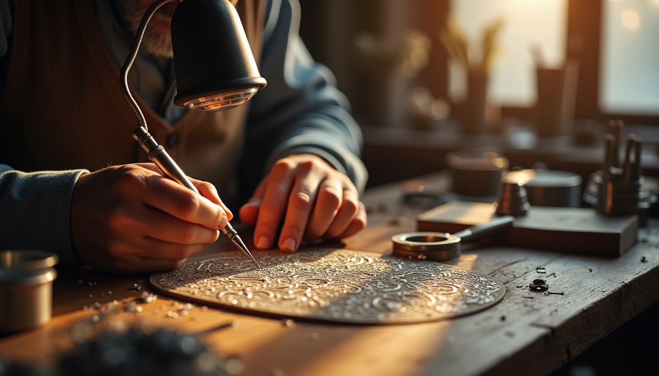 Atelier Buccellati: artisan travaillant une pièce d