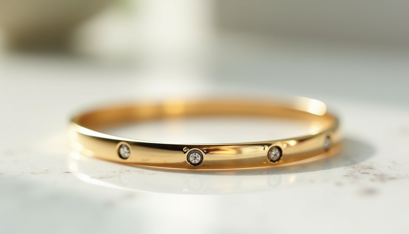 Détail du design du bracelet Cartier Love, montrant les vis et la finition du métal