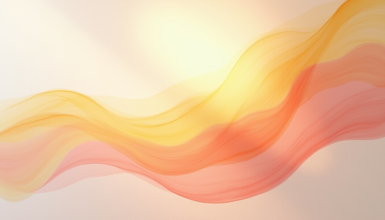 Tableau abstrait représentant l'expression 'Lovely Day' avec des couleurs chaudes et des formes fluides