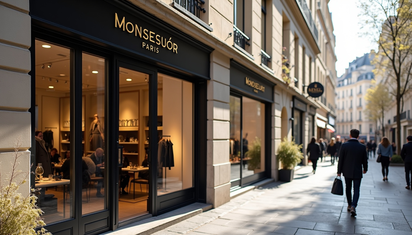 Vue extérieure de la boutique Monsieur Paris rue Charlot en journée