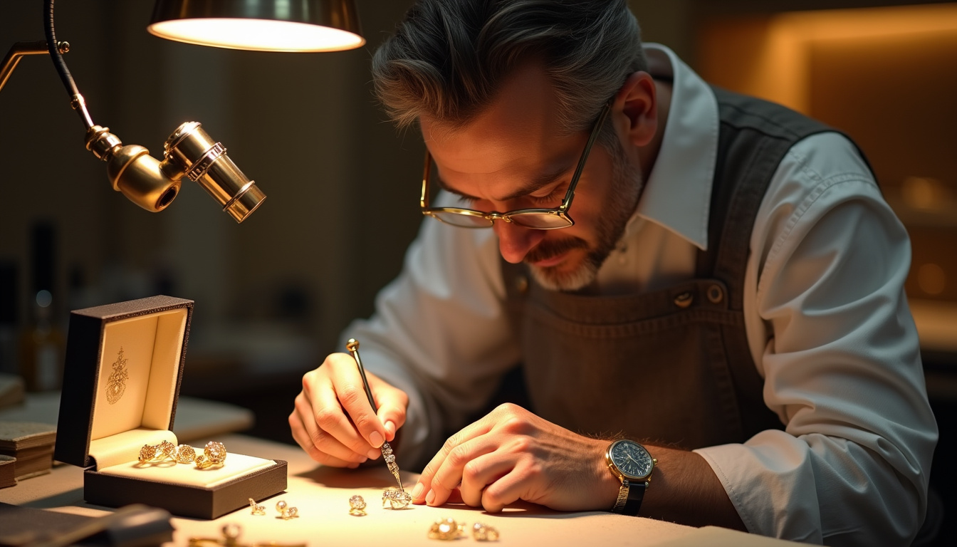 Atelier de joaillerie Van Cleef & Arpels à Paris, montrant les artisans au travail sur des pièces d'exception