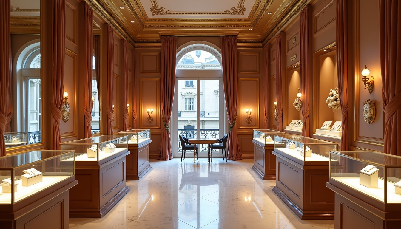 Intérieur de la boutique Chaumet au 12 place Vendôme à Paris