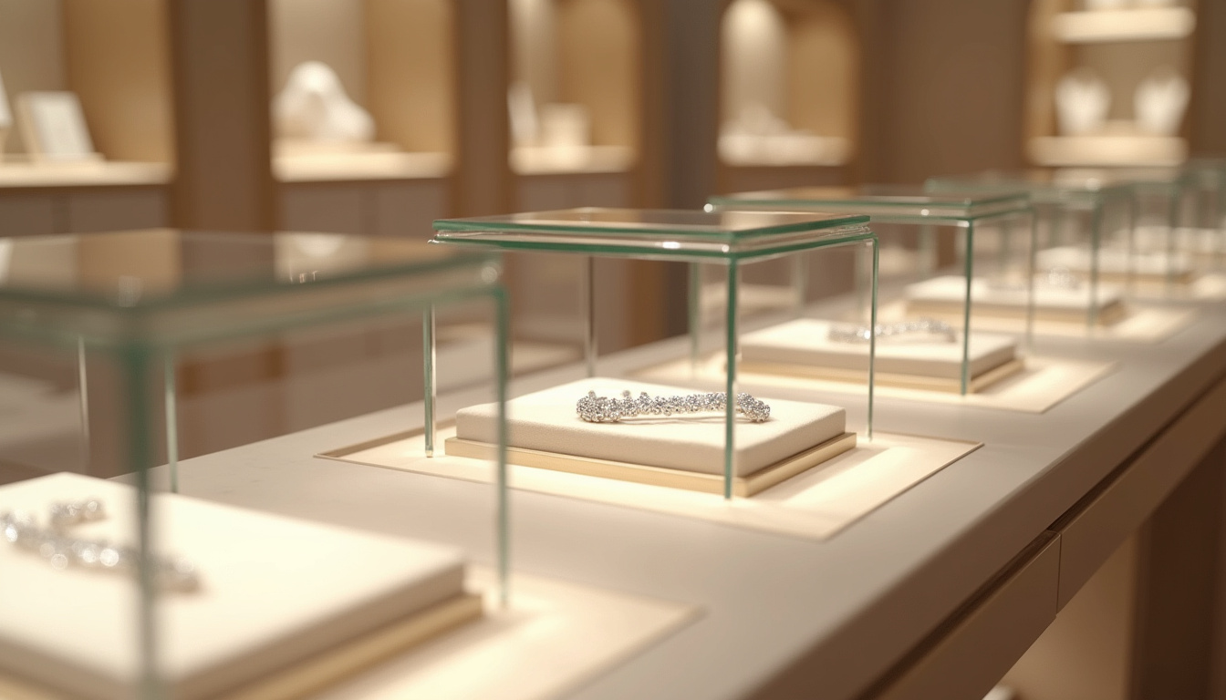 Intérieur d’une boutique Messika à Paris, vitrines scintillantes et design épuré
