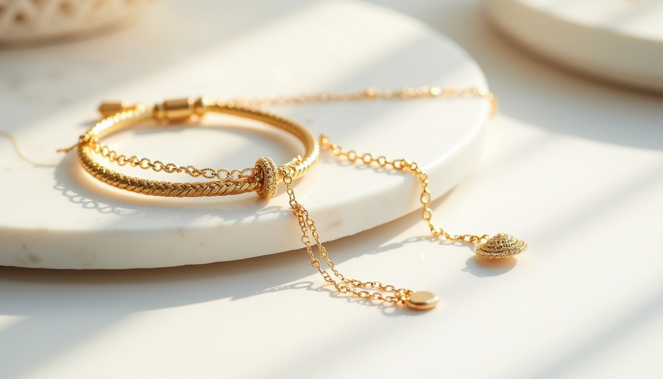 Photographie de la collection été 2026 de Dinh Van, mettant en valeur des bracelets cordons et des pendentifs en or jaune