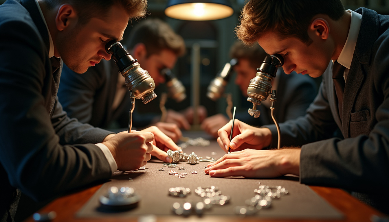Artisans Graff travaillant dans l'atelier historique de Londres sur des pièces de haute joaillerie