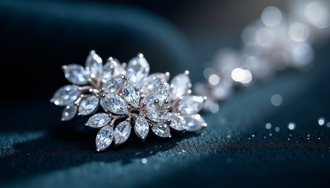 Détail de la technique de clustering de Harry Winston montrant l'assemblage harmonieux de diamants de différentes tailles et formes